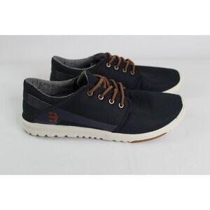 ETNIES SKATE SHOES MEN'S SCOUT NAVY BLUE BROWN WHITE SIZE 10 EUC